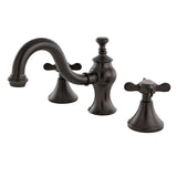 Essex Two-Handle 3-Hole Deck Mount Widespread Bathroom Faucet with Brass Pop-Up, Oil Rubbed Bronze