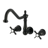 Essex Two-Handle 3-Hole Wall Mount Tub Faucet, Matte Black