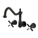 Millennium Two-Handle 3-Hole Wall Mount Tub Faucet, Matte Black