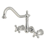 Heritage Two-Handle 3-Hole Wall Mount Tub Faucet, Polished Chrome