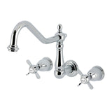 Essex Two-Handle 3-Hole Wall Mount Tub Faucet, Polished Chrome