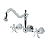 Hamilton Two-Handle 3-Hole Wall Mount Tub Faucet, Polished Chrome