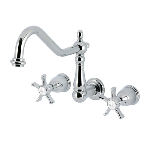 Hamilton Two-Handle 3-Hole Wall Mount Tub Faucet, Polished Chrome