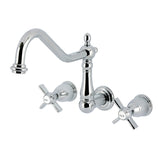 Millennium Two-Handle 3-Hole Wall Mount Tub Faucet, Polished Chrome