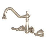 Heritage Two-Handle 3-Hole Wall Mount Tub Faucet, Brushed Nickel
