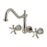 Hamilton Two-Handle 3-Hole Wall Mount Tub Faucet, Brushed Nickel