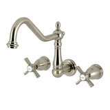 Millennium Two-Handle 3-Hole Wall Mount Tub Faucet, Brushed Nickel