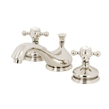 Vintage Two-Handle 3-Hole Deck Mount Widespread Bathroom Faucet with Brass Pop-Up (KS1166BX), Polished Nickel