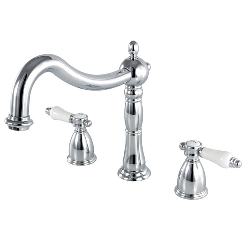 Bel-Air Two-Handle 3-Hole Deck Mount Roman Tub Faucet, Polished Chrome