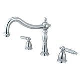 Georgian Two-Handle 3-Hole Deck Mount Roman Tub Faucet, Polished Chrome
