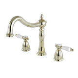 Bel-Air Two-Handle 3-Hole Deck Mount Roman Tub Faucet, Polished Brass