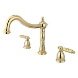 Georgian Two-Handle 3-Hole Deck Mount Roman Tub Faucet, Polished Brass