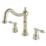 Tudor Two-Handle 3-Hole Deck Mount Roman Tub Faucet, Polished Brass