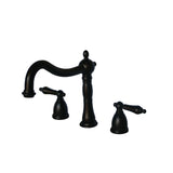Heritage Two-Handle 3-Hole Deck Mount Roman Tub Faucet, Oil Rubbed Bronze
