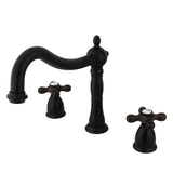 Heritage Two-Handle 3-Hole Deck Mount Roman Tub Faucet, Oil Rubbed Bronze