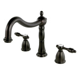 Tudor Two-Handle 3-Hole Deck Mount Roman Tub Faucet, Oil Rubbed Bronze
