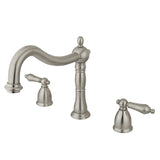 Heritage Two-Handle 3-Hole Deck Mount Roman Tub Faucet, Brushed Nickel