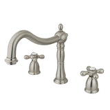 Heritage Two-Handle 3-Hole Deck Mount Roman Tub Faucet, Brushed Nickel