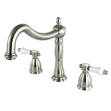 Bel-Air Two-Handle 3-Hole Deck Mount Roman Tub Faucet, Brushed Nickel