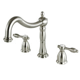 Tudor Two-Handle 3-Hole Deck Mount Roman Tub Faucet, Brushed Nickel