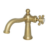 Nautical One-Handle 1-Hole Bathroom Faucet with Push Pop-Up Drain, Brushed Brass