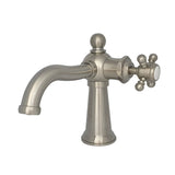Nautical One-Handle 1-Hole Bathroom Faucet with Push Pop-Up Drain, Brushed Nickel