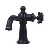 Nautical One-Handle 1-Hole Bathroom Faucet with Push Pop-Up Drain, Naples Bronze