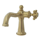 Nautical One-Handle 1-Hole Bathroom Faucet with Push Pop-Up Drain, Polished Brass
