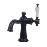 Nautical One-Handle 1-Hole Bathroom Faucet with Push Pop-Up Drain, Matte Black