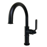 Whitaker One-Handle 1-Hole Bathroom Faucet with Push Pop-Up Drain, Matte Black