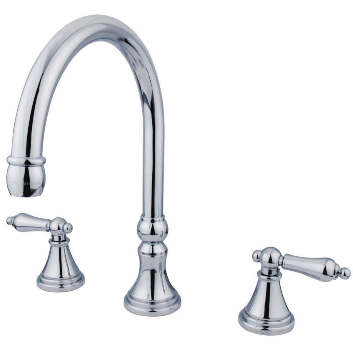 Roman Two-Handle 3-Hole Deck Mount Roman Tub Faucet, Polished Chrome
