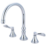 NuFrench Two-Handle 3-Hole Deck Mount Roman Tub Faucet, Polished Chrome