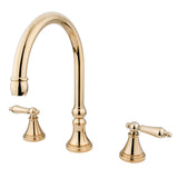 Roman Two-Handle 3-Hole Deck Mount Roman Tub Faucet, Polished Brass