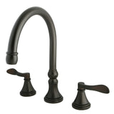 NuFrench Two-Handle 3-Hole Deck Mount Roman Tub Faucet, Oil Rubbed Bronze