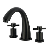 Concord Two-Handle 3-Hole Deck Mount Roman Tub Faucet, Matte Black