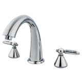 Roman Two-Handle 3-Hole Deck Mount Roman Tub Faucet, Polished Chrome
