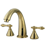 Naples Two-Handle 3-Hole Deck Mount Roman Tub Faucet, Polished Brass