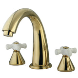 Naples Two-Handle 3-Hole Deck Mount Roman Tub Faucet, Polished Brass