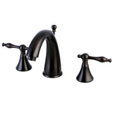 Naples Two-Handle 3-Hole Deck Mount Widespread Bathroom Faucet with Brass Pop-Up, Oil Rubbed Bronze