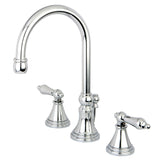 Governor Two-Handle 3-Hole Deck Mount Widespread Bathroom Faucet with Brass Pop-Up, Polished Chrome