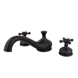 Vintage Two-Handle 3-Hole Deck Mount Roman Tub Faucet, Oil Rubbed Bronze