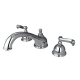 Two-Handle 3-Hole Deck Mount Roman Tub Faucet, Polished Chrome
