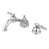 Georgian Two-Handle 3-Hole Deck Mount Roman Tub Faucet, Polished Chrome