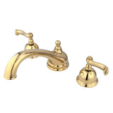 Two-Handle 3-Hole Deck Mount Roman Tub Faucet, Polished Brass