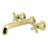 Metropolitan Two-Handle 3-Hole Wall Mount Tub Faucet, Polished Brass