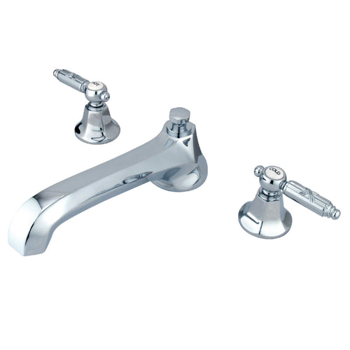 Georgian Two-Handle 3-Hole Deck Mount Roman Tub Faucet, Polished Chrome