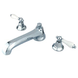Metropolitan Two-Handle 3-Hole Deck Mount Roman Tub Faucet, Polished Chrome
