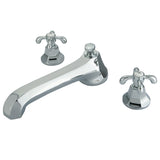 Vintage Two-Handle 3-Hole Deck Mount Roman Tub Faucet, Polished Chrome