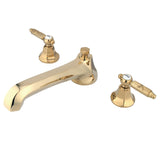 Georgian Two-Handle 3-Hole Deck Mount Roman Tub Faucet, Polished Brass