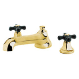 Duchess Two-Handle 3-Hole Deck Mount Roman Tub Faucet, Polished Brass